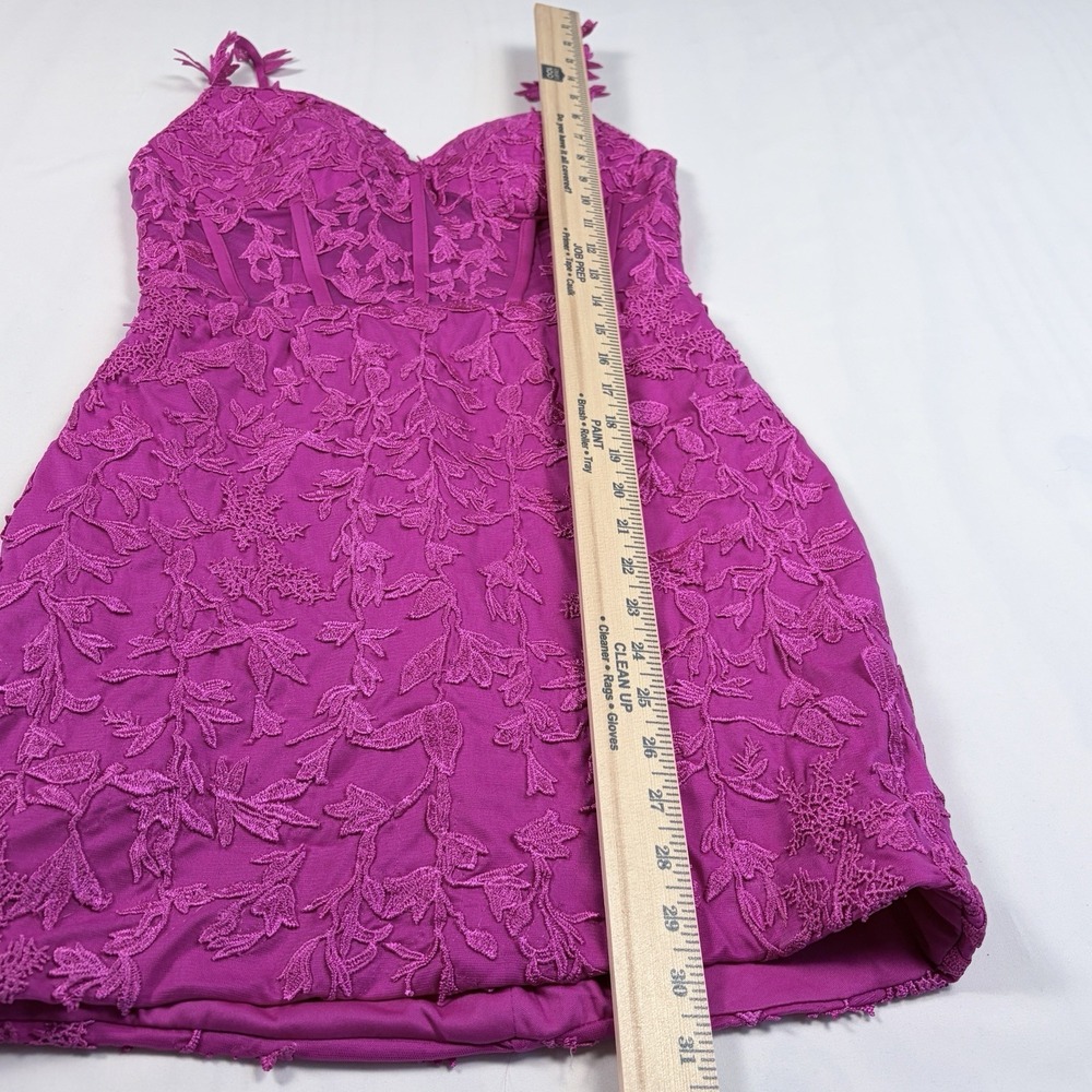 Pink Corset Bustier Mesh Lined Mini Dress Fairycore Party Coquette Sz 6 Lace-up - Picture 4 of 8